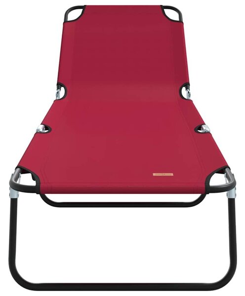 VidaXL Összecsukható nyugágy 2 pcs Piros 56 x 189 x 87cm szövet