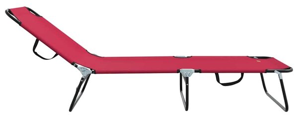 VidaXL Összecsukható nyugágy 2 pcs Piros 56 x 189 x 87cm szövet
