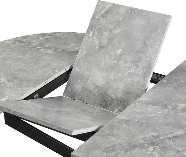 Kihúzható étkezőasztal, beton/fekete, 100x100-140x75 cm, ABERO TYP 1