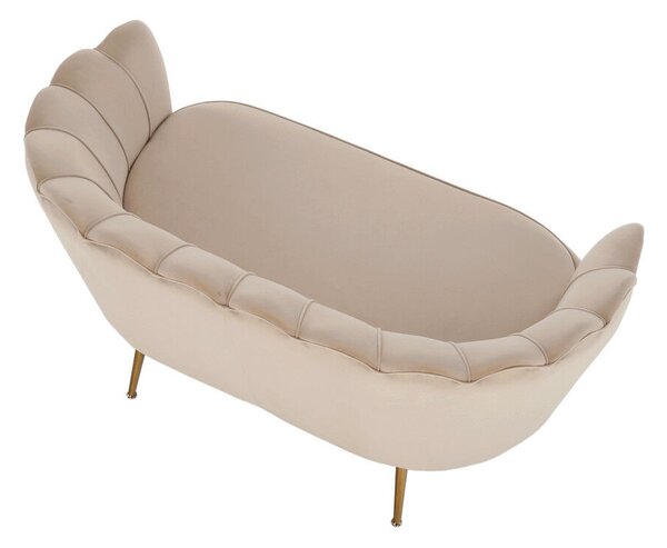 Pad Art-deco stílusban, bézs Velvet anyag/gold chróm-arany, NOBLIN