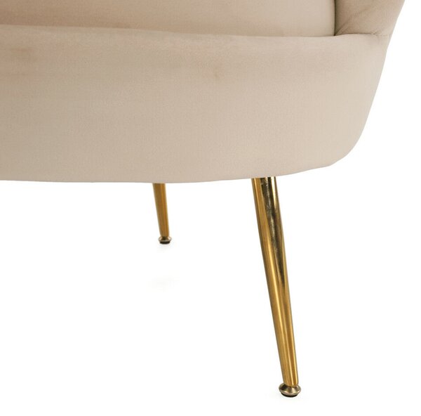 Pad Art-deco stílusban, bézs Velvet anyag/gold chróm-arany, NOBLIN