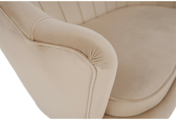 Pad Art-deco stílusban, bézs Velvet anyag/gold chróm-arany, NOBLIN