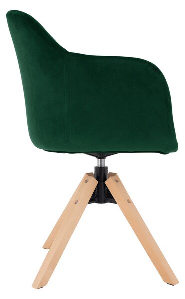 Forgószék, Velvet szövet, smaragd/bükk, DALIO