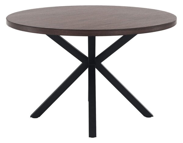 Étkezőasztal, sötét tölgy/fekete, átmérő 120 cm, MEDOR
