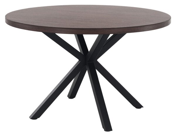 Étkezőasztal, sötét tölgy/fekete, átmérő 120 cm, MEDOR