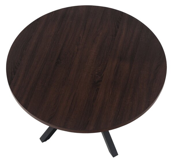 Étkezőasztal, sötét tölgy/fekete, átmérő 120 cm, MEDOR