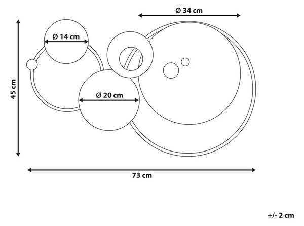 Fali Dekoráció HELIUM Fém 45 cm Arany