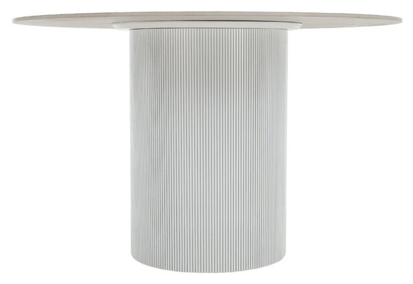Étkezőasztal, fehér márvány/MDF, átmérő 120 cm, MAHIR TYP 1