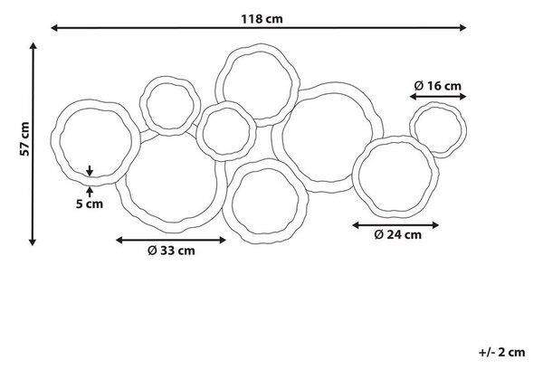 Fali Dekoráció ARGON Fém 57 cm Színes