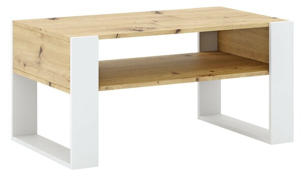 Dohányzóasztal, artisan tölgy/fehér, CARA 1