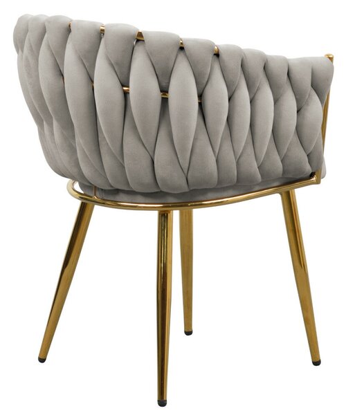 Étkezőszék, szürkésbarna Taupe Velvet szövet/gold króm arany, DEILA