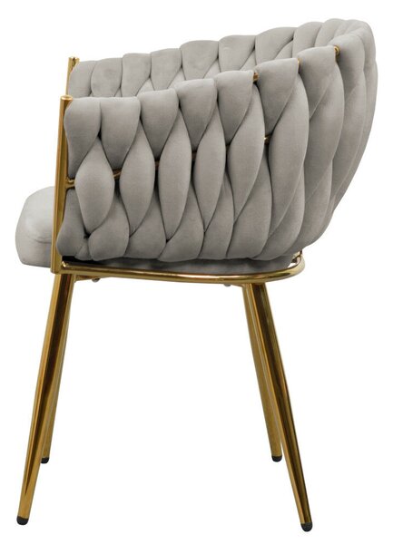 Étkezőszék, szürkésbarna Taupe Velvet szövet/gold króm arany, DEILA