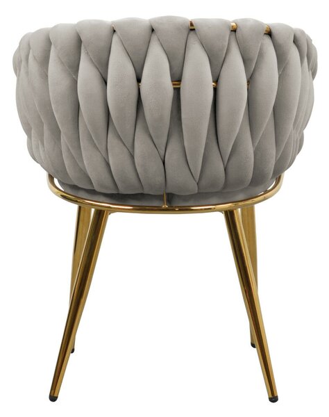 Étkezőszék, szürkésbarna Taupe Velvet szövet/gold króm arany, DEILA