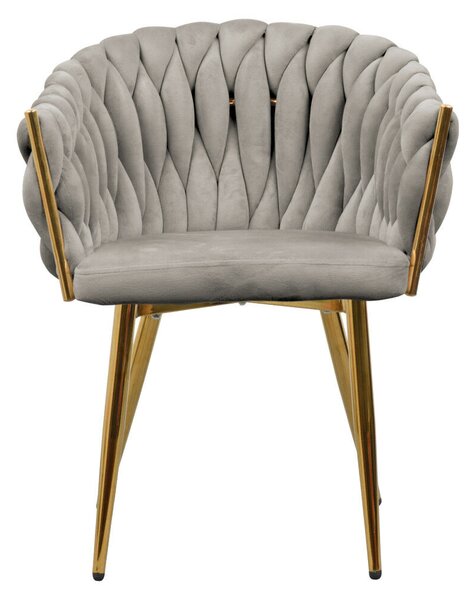 Étkezőszék, szürkésbarna Taupe Velvet szövet/gold króm arany, DEILA