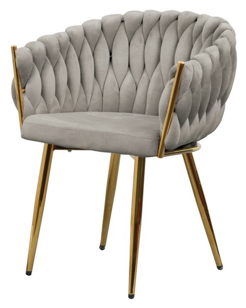 Étkezőszék, szürkésbarna Taupe Velvet szövet/gold króm arany, DEILA