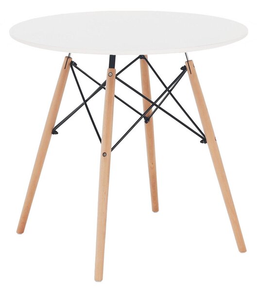 Étkezőasztal, fehér/bükk, átmérő 60 cm, GAMIN NEW 60