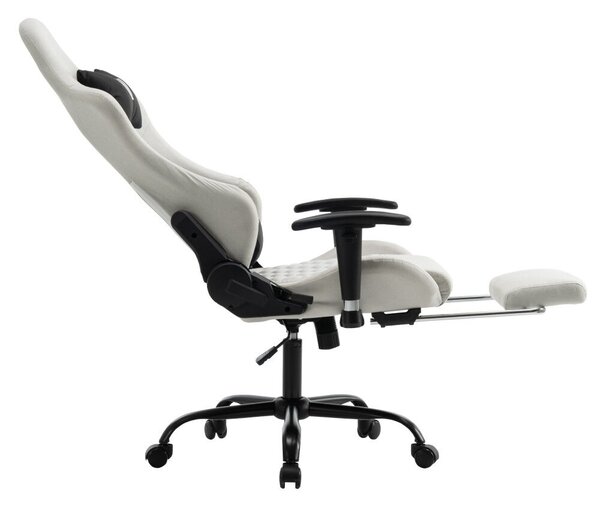 Irodai/gamer szék, fehér/fekete, teherbírás 150 kg, PAPIBAS