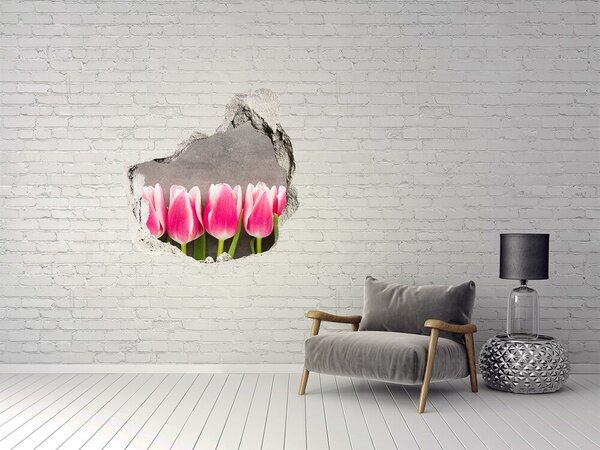 3d fali matrica lyuk a falban Rózsaszín tulipánok