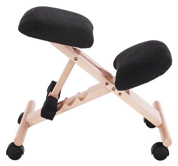 Ergonomikus térdelőszék, fekete/bükkfa, GROCO