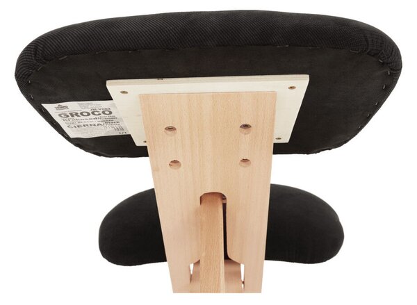 Ergonomikus térdelőszék, fekete/bükkfa, GROCO