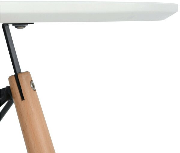Étkezőasztal, fehér/matt/bükk, átmérő 120 cm, DEMIN NEW