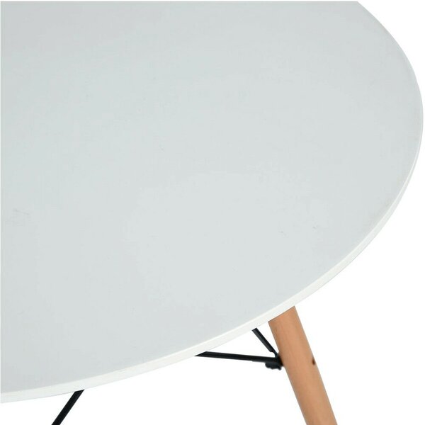 Étkezőasztal, fehér/matt/bükk, átmérő 120 cm, DEMIN NEW