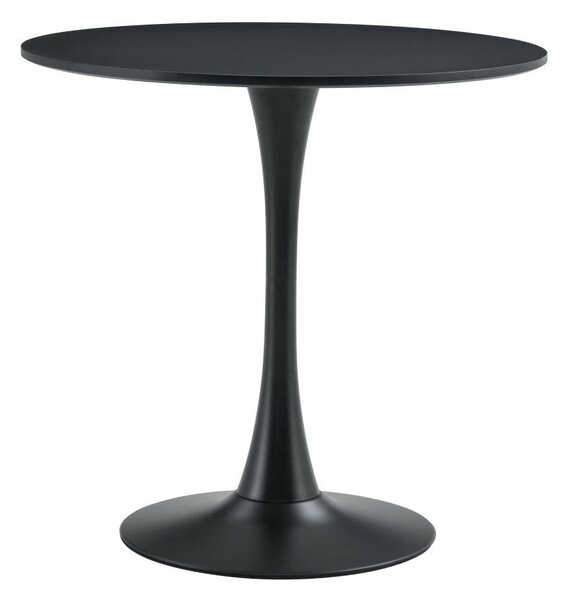 Étkezőasztal, fekete, átmérő 80 cm, REVENTON NEW