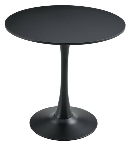 Étkezőasztal, fekete, átmérő 80 cm, REVENTON NEW