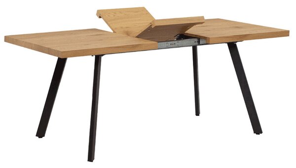 Étkezőasztal, összecsukható, tölgy/fém, 140-180x80 cm, AKAIKO