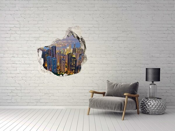 3d fali matrica lyuk a falban Hong kong éjjel