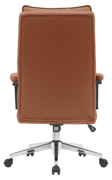 Irodai szék, barna camel ekobőr/króm, KAHIL