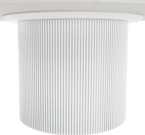 Dohányzóasztal, fehér márvány/MDF, átmérő 80 cm, MAHIR TYP 1