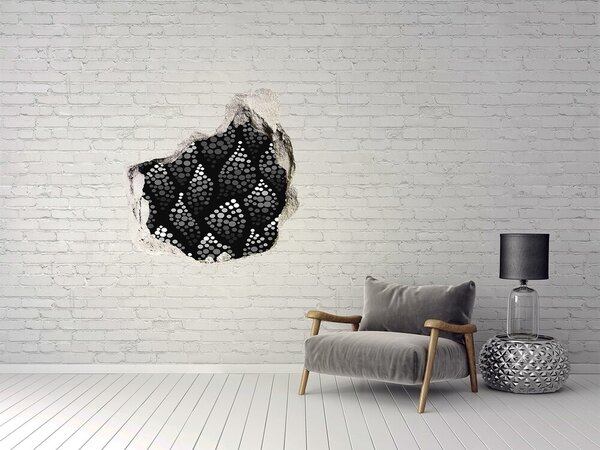 3d fali matrica lyuk a falban Fekete-fehér pontok