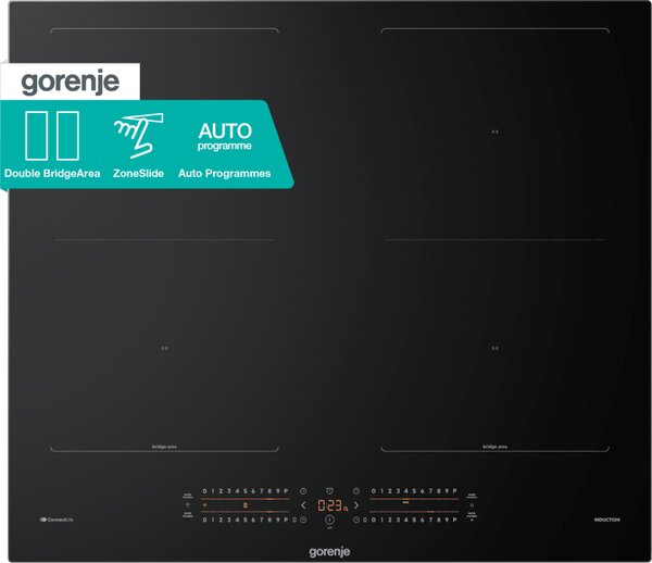 Gorenje GI6442BSCWF Beépíthető indukciós főzőlap, 4 AreaFlex zóna, slider vezérlés, Wifi
