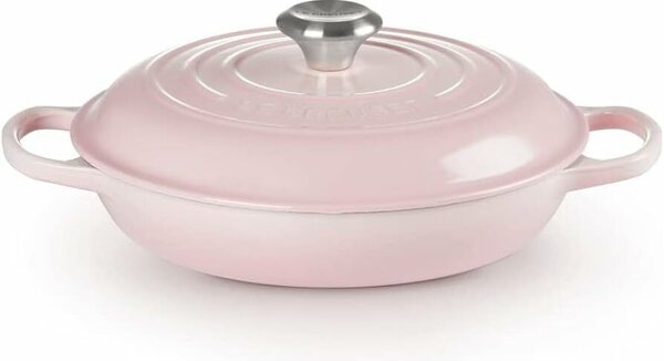 Le Creuset 26cm Öntöttvas Serpenyő Fedővel - Rózsaszín