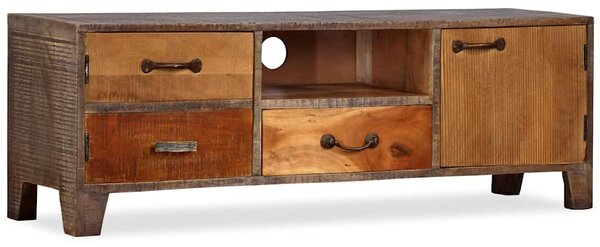 Vintage stílusú tömör fa TV-szekrény 118 x 30 x 40 cm