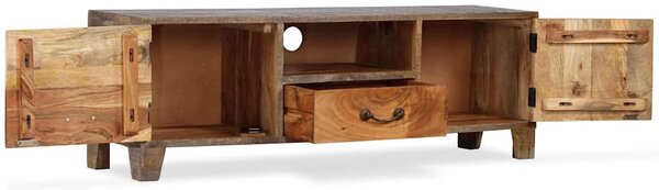 Vintage stílusú tömör fa TV-szekrény 118 x 30 x 40 cm