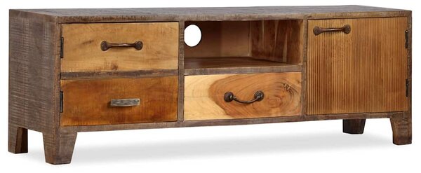 Vintage stílusú tömör fa TV-szekrény 118 x 30 x 40 cm