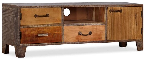 Vintage stílusú tömör fa TV-szekrény 118 x 30 x 40 cm