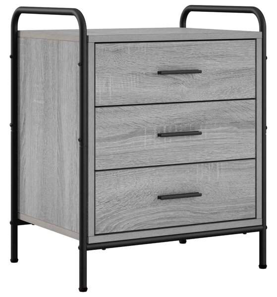 Éjjeliszekrény 2 db Szürke Sonoma 48 x 36,5 x 60 cm Szerelt Fa