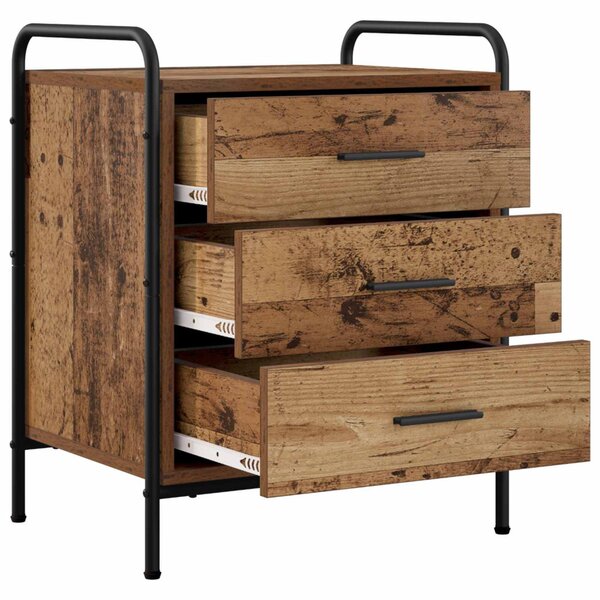 Éjjeliszekrény 2 db Antik Fa 48 x 36,5 x 60 cm Szerelt Fa