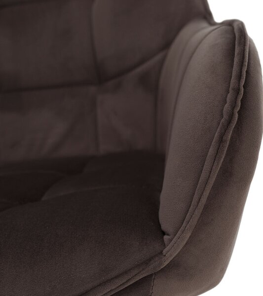 Design fotel, szürkésbarna Velvet/fekete, PETIN
