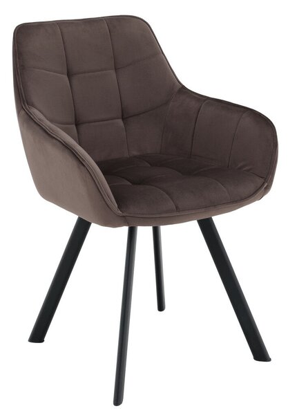 Design fotel, szürkésbarna Velvet/fekete, PETIN