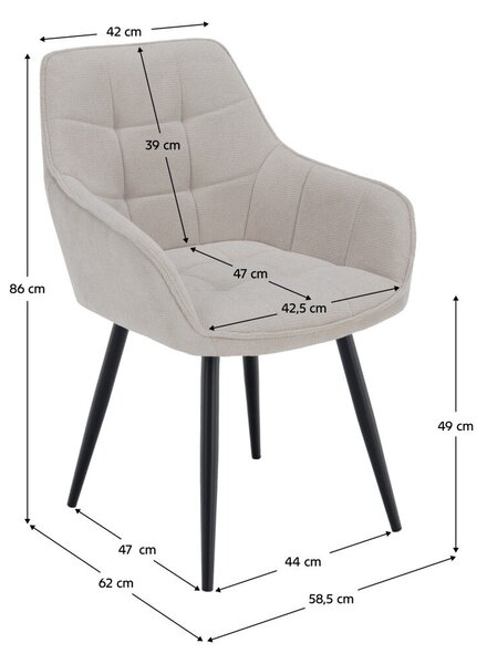 Design fotel, bézs/fekete, MARKEN