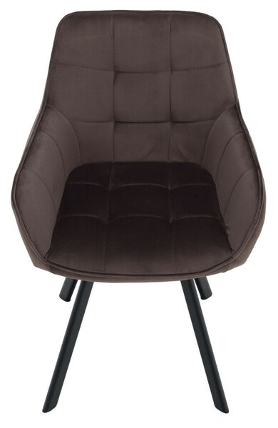 Design fotel, szürkésbarna Velvet/fekete, PETIN