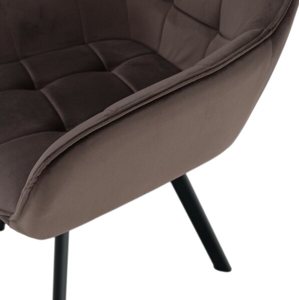 Design fotel, szürkésbarna Velvet/fekete, PETIN