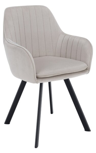 Design fotel, bézses szürke Velvet szövet, AURIL