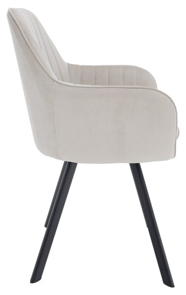 Design fotel, bézses szürke Velvet szövet, AURIL