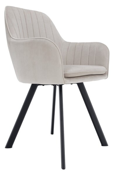 Design fotel, bézses szürke Velvet szövet, AURIL