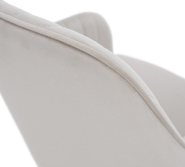Design fotel, bézses szürke Velvet szövet, AURIL